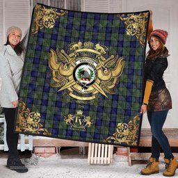 Scottish MacLaren 01 Clan Tartan Quilt - Military Logo Style Scottish Plaid Tartan Plaid