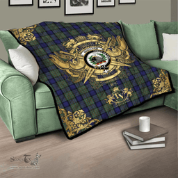 Scottish MacLaren 01 Clan Tartan Quilt - Military Logo Style Scottish Plaid Tartan Plaid