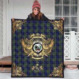 Scottish MacLaren 01 Clan Tartan Quilt - Military Logo Style Scottish Plaid Tartan Plaid