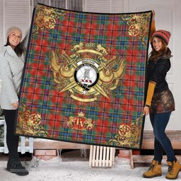 Scottish MacLean of Duart Ancient Clan Tartan Quilt - Military Logo Style Scottish Plaid Tartan Plaid