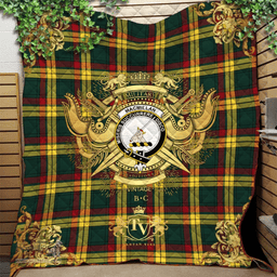 Scottish MacMillan Old Modern Clan Tartan Quilt - Military Logo Style Scottish Plaid Tartan Plaid