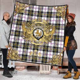 Scottish MacPherson Dress Modern Clan Tartan Quilt - Military Logo Style Scottish Plaid Tartan Plaid