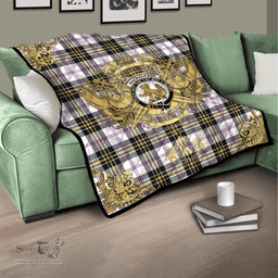 Scottish MacPherson Dress Modern Clan Tartan Quilt - Military Logo Style Scottish Plaid Tartan Plaid