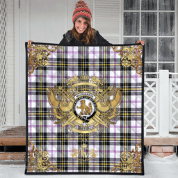 Scottish MacPherson Dress Modern Clan Tartan Quilt - Military Logo Style Scottish Plaid Tartan Plaid