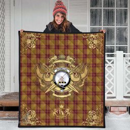 Scottish MacMillan Dress Clan Tartan Quilt - Military Logo Style Scottish Plaid Tartan Plaid