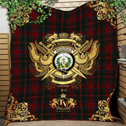 Scottish MacDonald of Glencoe Clan Tartan Quilt - Military Logo Style Scottish Plaid Tartan Plaid