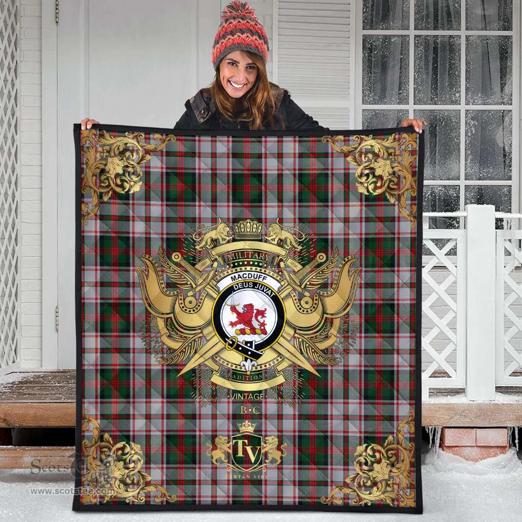 Scottish MacDuff Dress 03 Clan Tartan Quilt - Military Logo Style Scottish Plaid Tartan Plaid