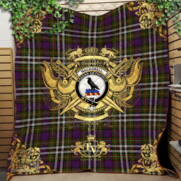 Scottish MacDonell of Glengarry Dress Clan Tartan Quilt - Military Logo Style Scottish Plaid Tartan Plaid