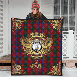 Scottish MacQuarrie 05 Clan Tartan Quilt - Military Logo Style Scottish Plaid Tartan Plaid