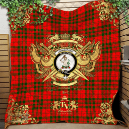 Scottish Livingston (MacLea) Modern Clan Tartan Quilt - Military Logo Style Scottish Plaid Tartan Plaid
