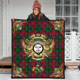 Scottish MacCulloch Clan Tartan Quilt - Military Logo Style Scottish Plaid Tartan Plaid