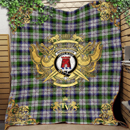 Scottish MacNaughton Dress Clan Tartan Quilt - Military Logo Style Scottish Plaid Tartan Plaid