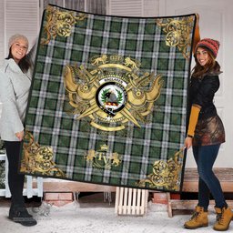 Scottish MacLaren Dress Clan Tartan Quilt - Military Logo Style Scottish Plaid Tartan Plaid