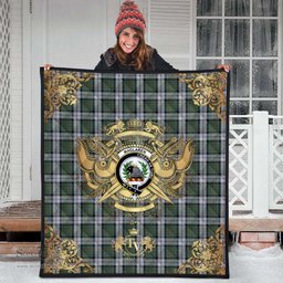 Scottish MacLaren Dress Clan Tartan Quilt - Military Logo Style Scottish Plaid Tartan Plaid