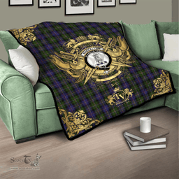 Scottish MacCallum (Malcolm) 03 Clan Tartan Quilt - Military Logo Style Scottish Plaid Tartan Plaid