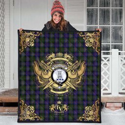 Scottish MacCallum (Malcolm) 03 Clan Tartan Quilt - Military Logo Style Scottish Plaid Tartan Plaid