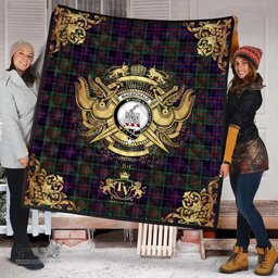 Scottish MacDonald of Clanranald 02 Clan Tartan Quilt - Military Logo Style Scottish Plaid Tartan Plaid