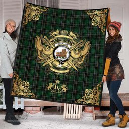 Scottish MacAlpin (MacAlpine) 01 Clan Tartan Quilt - Military Logo Style Scottish Plaid Tartan Plaid