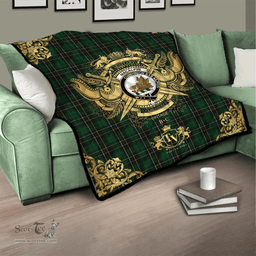 Scottish MacAlpin (MacAlpine) 01 Clan Tartan Quilt - Military Logo Style Scottish Plaid Tartan Plaid