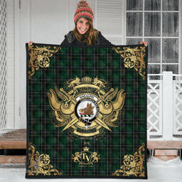 Scottish MacAlpin (MacAlpine) 01 Clan Tartan Quilt - Military Logo Style Scottish Plaid Tartan Plaid