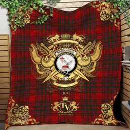 Scottish MacDougall 02 Clan Tartan Quilt - Military Logo Style Scottish Plaid Tartan Plaid