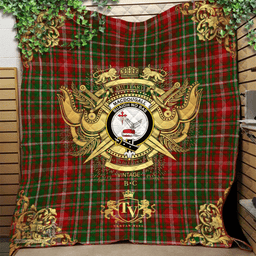Scottish MacDougall Lochcarron Clan Tartan Quilt - Military Logo Style Scottish Plaid Tartan Plaid