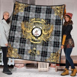 Scottish MacRae Dress Clan Tartan Quilt - Military Logo Style Scottish Plaid Tartan Plaid