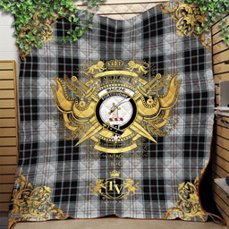 Scottish MacRae Dress Clan Tartan Quilt - Military Logo Style Scottish Plaid Tartan Plaid