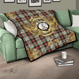 Scottish MacLean Dress Clan Tartan Quilt - Military Logo Style Scottish Plaid Tartan Plaid