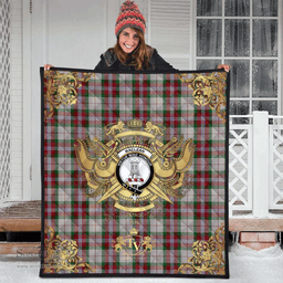 Scottish MacLean Dress Clan Tartan Quilt - Military Logo Style Scottish Plaid Tartan Plaid
