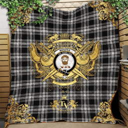 Scottish Menzies 03 Clan Tartan Quilt - Military Logo Style Scottish Plaid Tartan Plaid