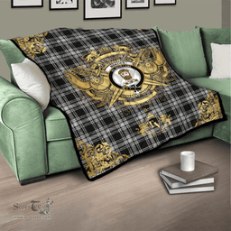 Scottish Menzies 03 Clan Tartan Quilt - Military Logo Style Scottish Plaid Tartan Plaid