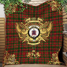 Scottish Ogilvie (Ogilvy) 04 Clan Tartan Quilt - Military Logo Style Scottish Plaid Tartan Plaid