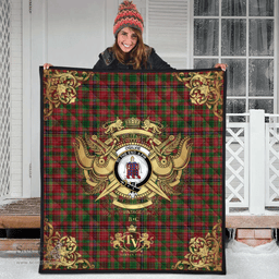Scottish Ogilvie (Ogilvy) 04 Clan Tartan Quilt - Military Logo Style Scottish Plaid Tartan Plaid