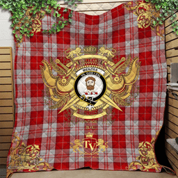 Scottish Menzies 04 Clan Tartan Quilt - Military Logo Style Scottish Plaid Tartan Plaid