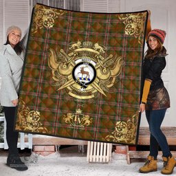 Scottish Scott Brown Modern Clan Tartan Quilt - Military Logo Style Scottish Plaid Tartan Plaid