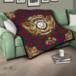 Scottish Skene of Cromar 01 Clan Tartan Quilt - Military Logo Style Scottish Plaid Tartan Plaid