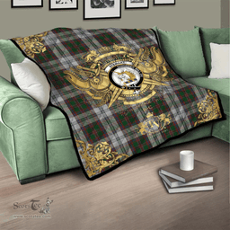 Scottish Stewart of Appin Dress 01 Clan Tartan Quilt - Military Logo Style Scottish Plaid Tartan Plaid