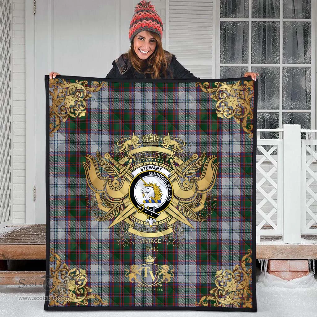 Scottish Stewart of Appin Dress 01 Clan Tartan Quilt - Military Logo Style Scottish Plaid Tartan Plaid