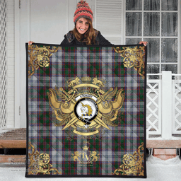 Scottish Stewart of Appin Dress 01 Clan Tartan Quilt - Military Logo Style Scottish Plaid Tartan Plaid