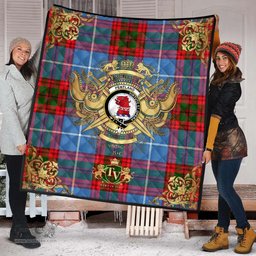 Scottish Pentland Clan Tartan Quilt - Military Logo Style Scottish Plaid Tartan Plaid