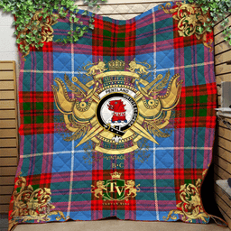 Scottish Pentland Clan Tartan Quilt - Military Logo Style Scottish Plaid Tartan Plaid