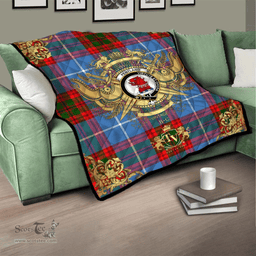 Scottish Pentland Clan Tartan Quilt - Military Logo Style Scottish Plaid Tartan Plaid