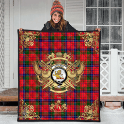 Scottish Nicolson Modern Clan Tartan Quilt - Military Logo Style Scottish Plaid Tartan Plaid