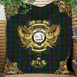 Scottish Skene 01 Clan Tartan Quilt - Military Logo Style Scottish Plaid Tartan Plaid