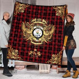 Scottish Murray of Ochtertyre Clan Tartan Quilt - Military Logo Style Scottish Plaid Tartan Plaid