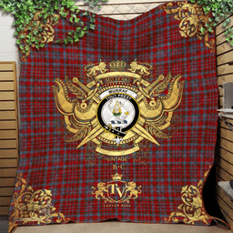 Scottish Murray of Polmaise Clan Tartan Quilt - Military Logo Style Scottish Plaid Tartan Plaid