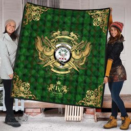 Scottish Ross Hunting 03 Clan Tartan Quilt - Military Logo Style Scottish Plaid Tartan Plaid