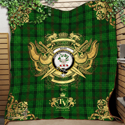 Scottish Ross Hunting 03 Clan Tartan Quilt - Military Logo Style Scottish Plaid Tartan Plaid