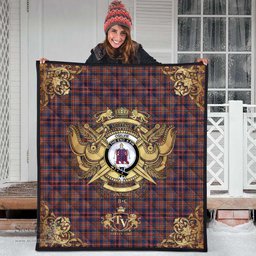 Scottish Ogilvie (Ogilvy) 05 Clan Tartan Quilt - Military Logo Style Scottish Plaid Tartan Plaid